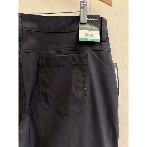 Eddie Bauer Women Stretch Adjustable Convertible Pant UPF 50+ Hiking Black 12 - Picture 4 of 5